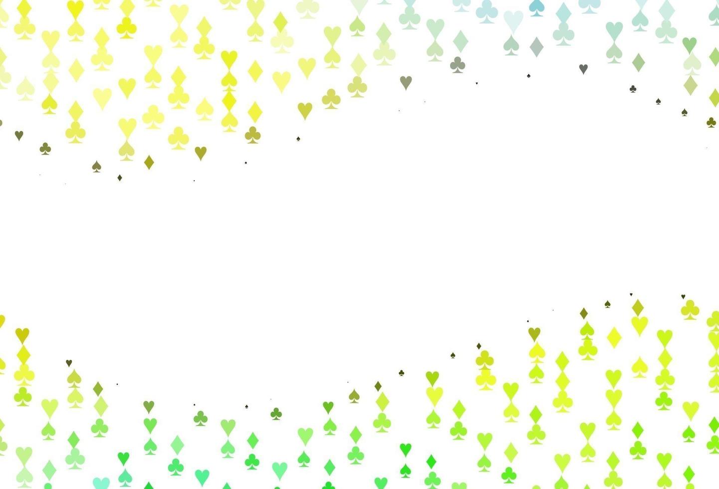 hellgrüner, gelber Vektorhintergrund mit Kartenzeichen. vektor