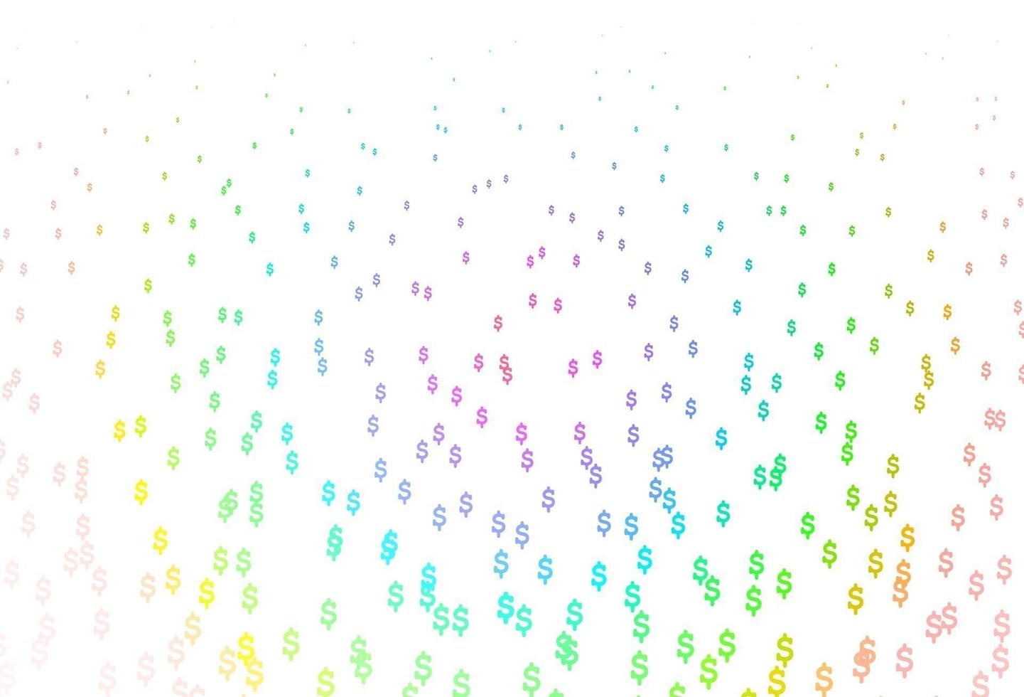 ljus Flerfärgad, regnbåge vektor textur med finansiell symboler.