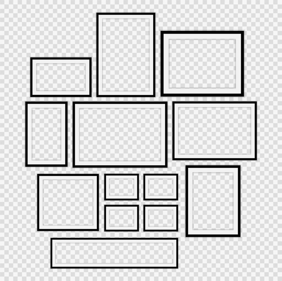 realistisk svart bildram vektor