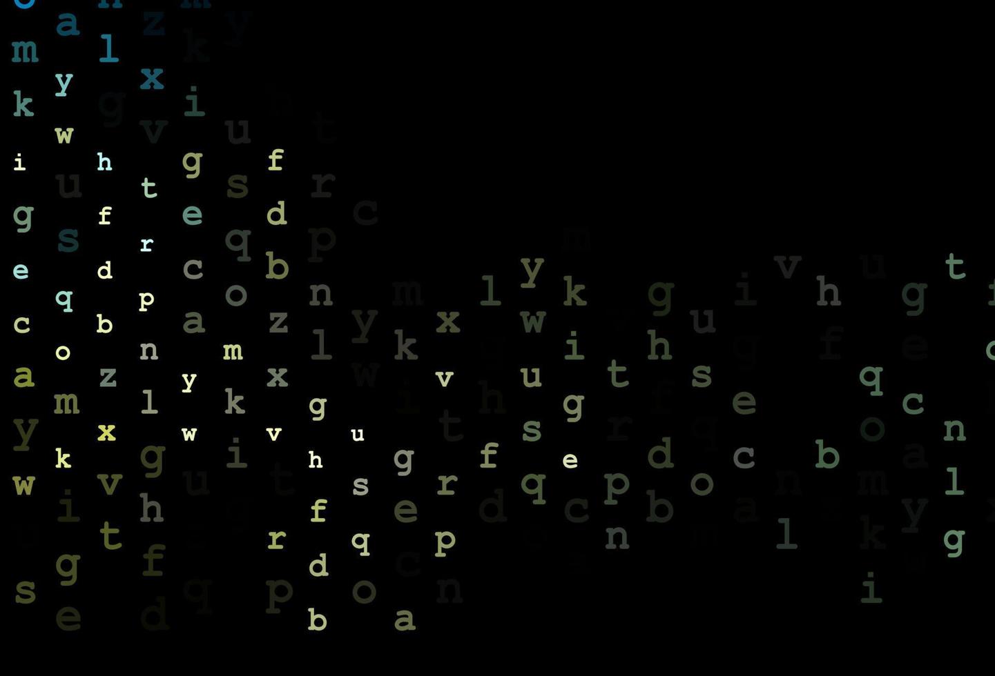 dunkelblaue, gelbe Vektorvorlage mit isolierten Buchstaben. vektor