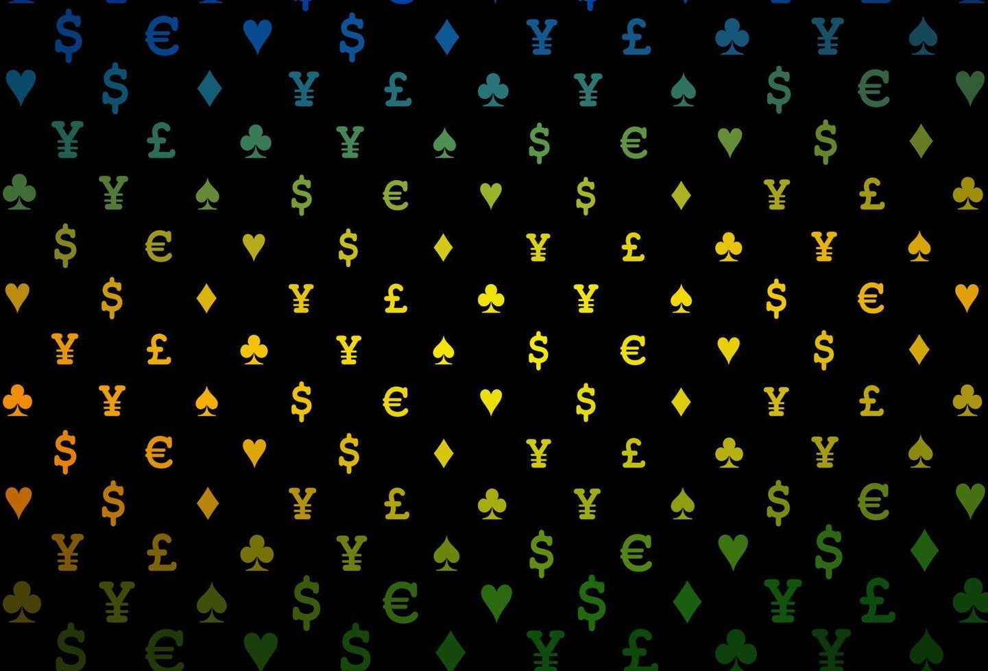 dunkles mehrfarbiges, regenbogenfarbenes Vektorlayout mit Kartenelementen. vektor