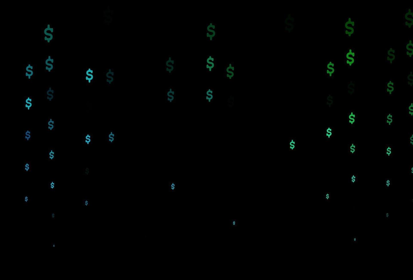 dunkelblauer, grüner Vektorhintergrund mit Dollar. vektor