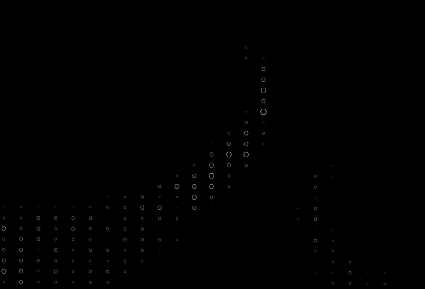 mörkt silver, grått vektormönster med färgglada hexagoner. vektor