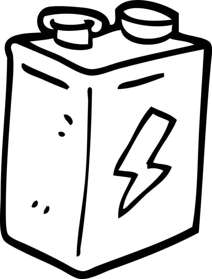 Strichzeichnung Cartoon-Batterie vektor