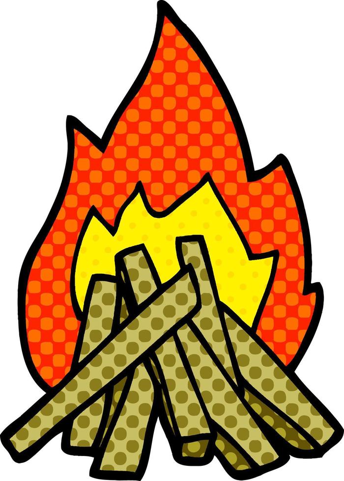 Cartoon-Doodle-Lagerfeuer vektor