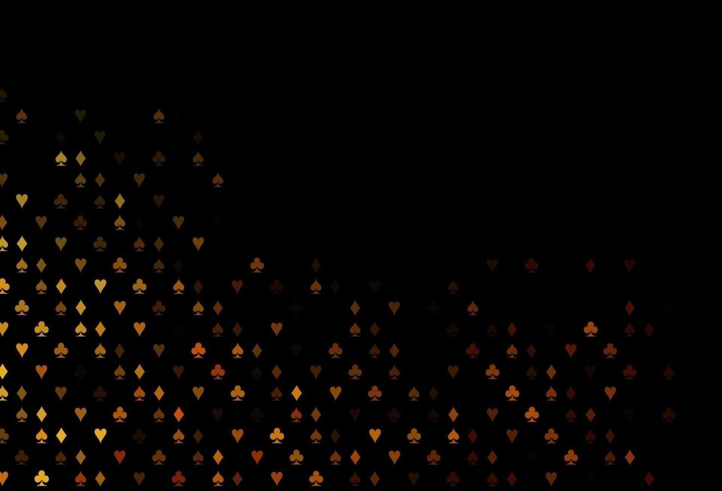 mörkgult, orange vektormönster med symbol för kort. vektor