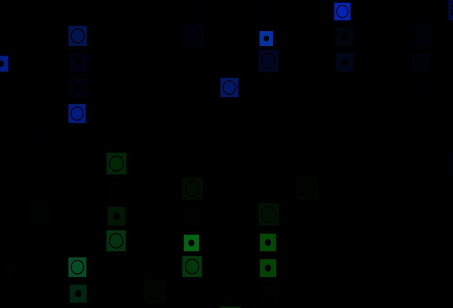 dunkelblaue, grüne Vektortextur im rechteckigen, kreisförmigen Stil. vektor