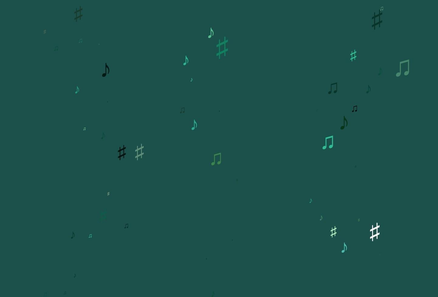 hellgrüner Vektorhintergrund mit Musiknoten. vektor