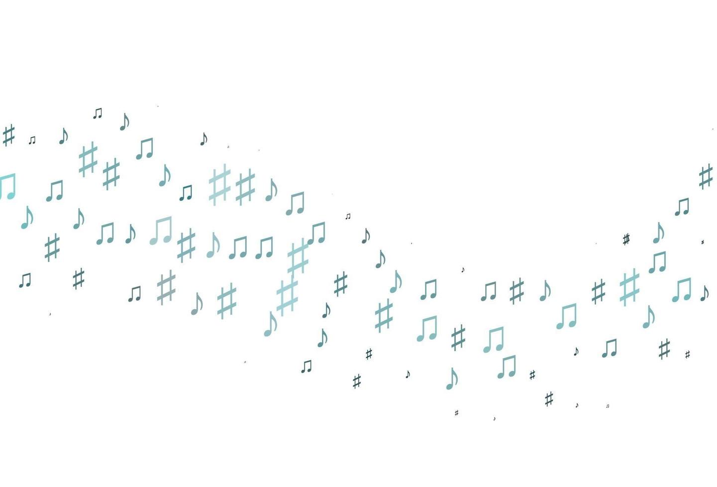 hellblauer Vektorhintergrund mit Musiksymbolen. vektor