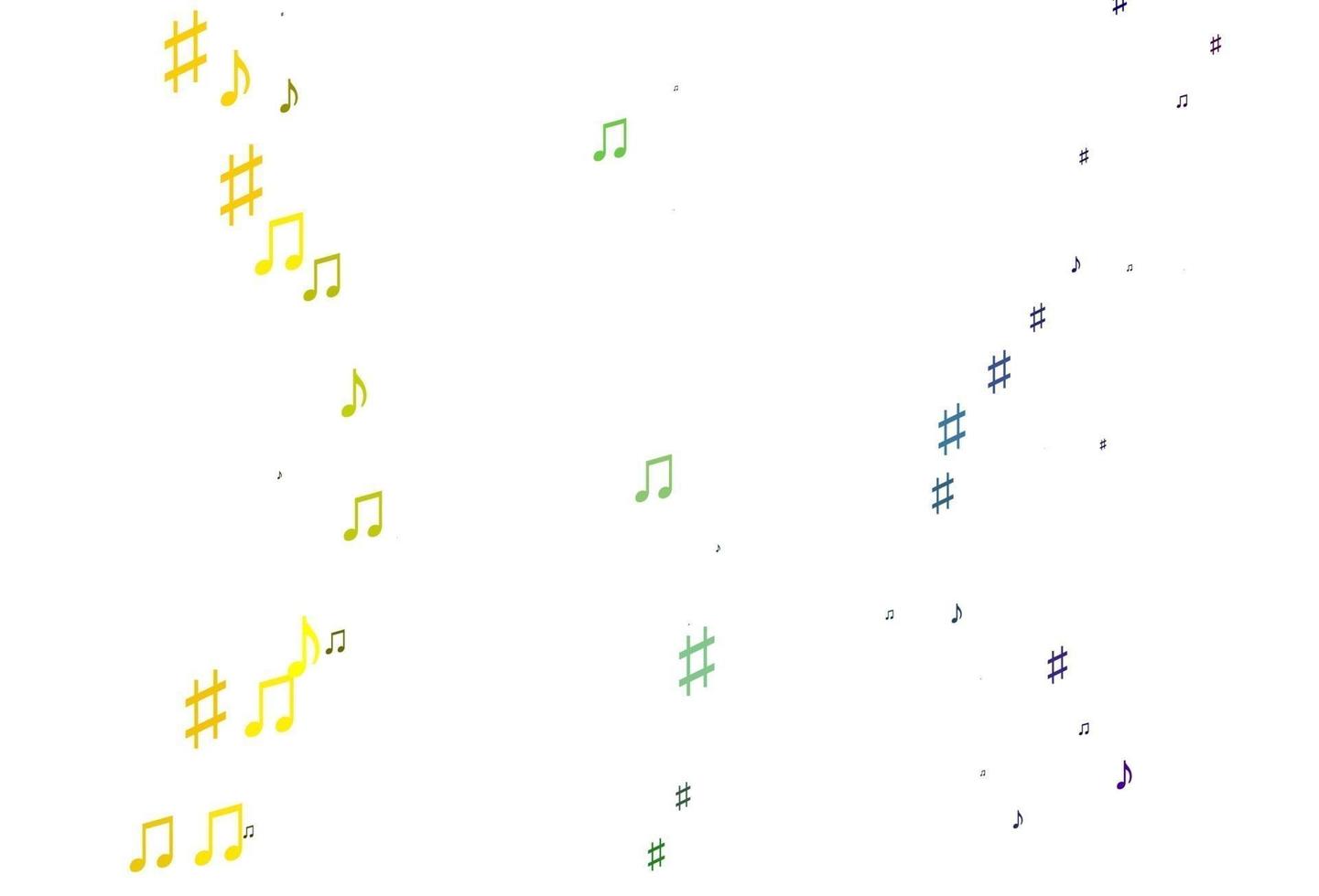 ljus mångfärgad, regnbåge vektor bakgrund med musiksymboler.