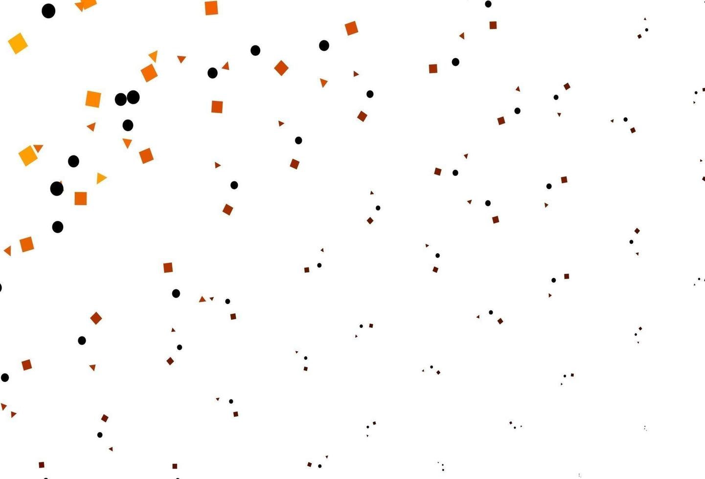 hellorange Vektorvorlage mit Kristallen, Kreisen, Quadraten. vektor