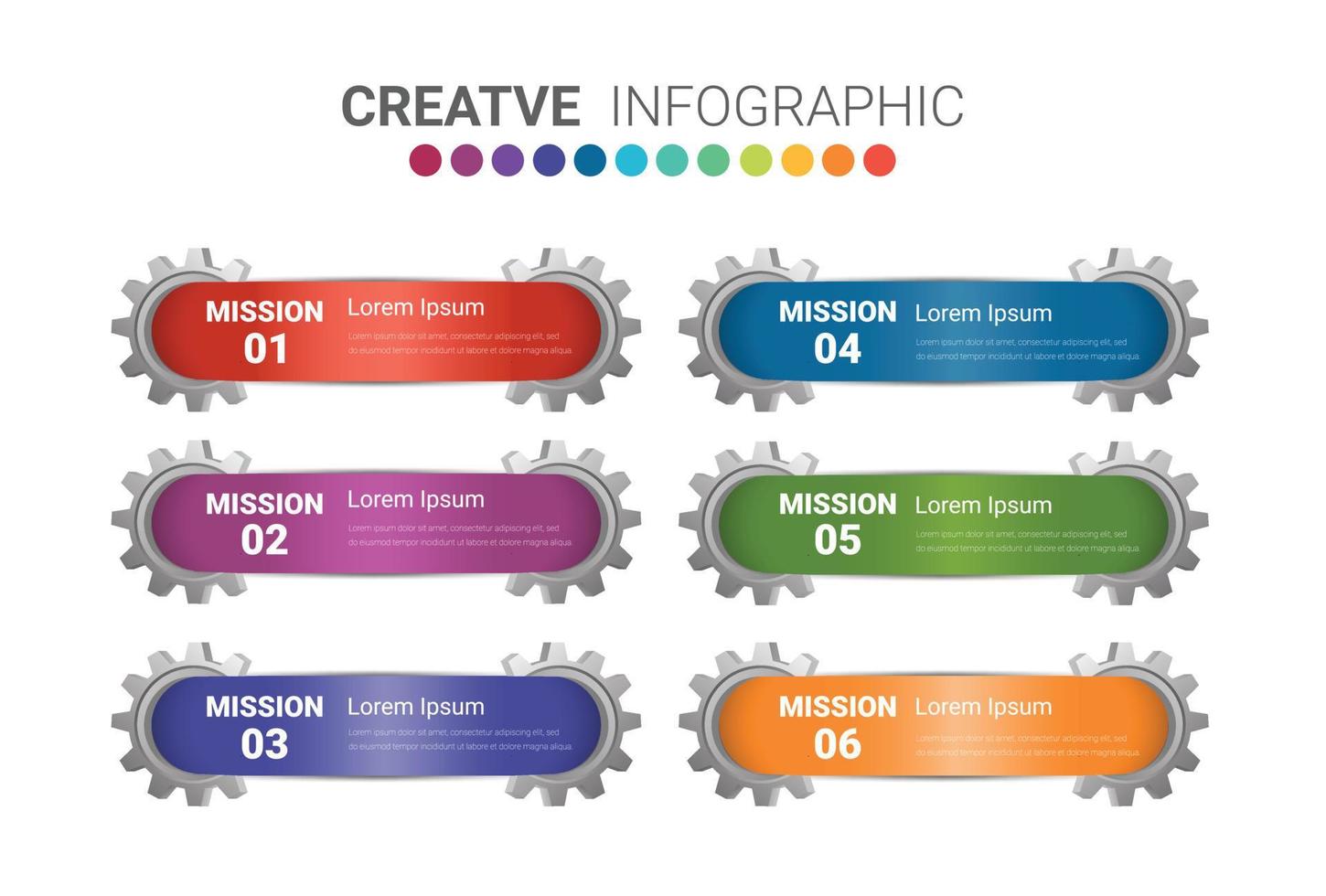 infographic design med 6 alternativ vektor