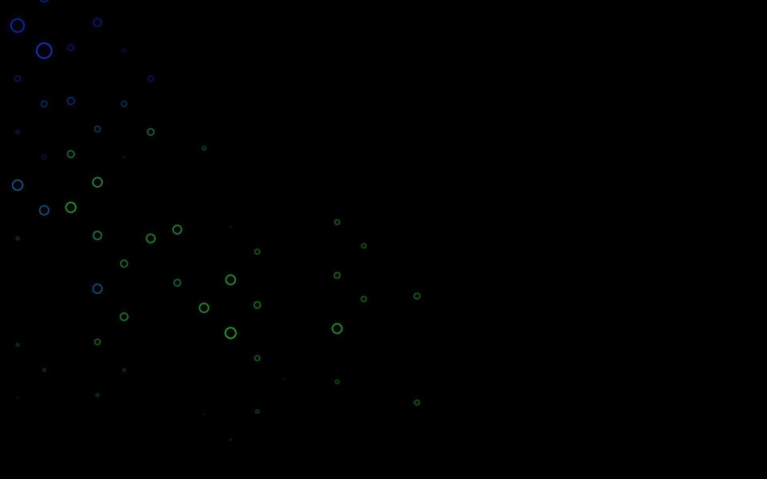 dunkelblaues, grünes Vektormuster mit Kugeln. vektor