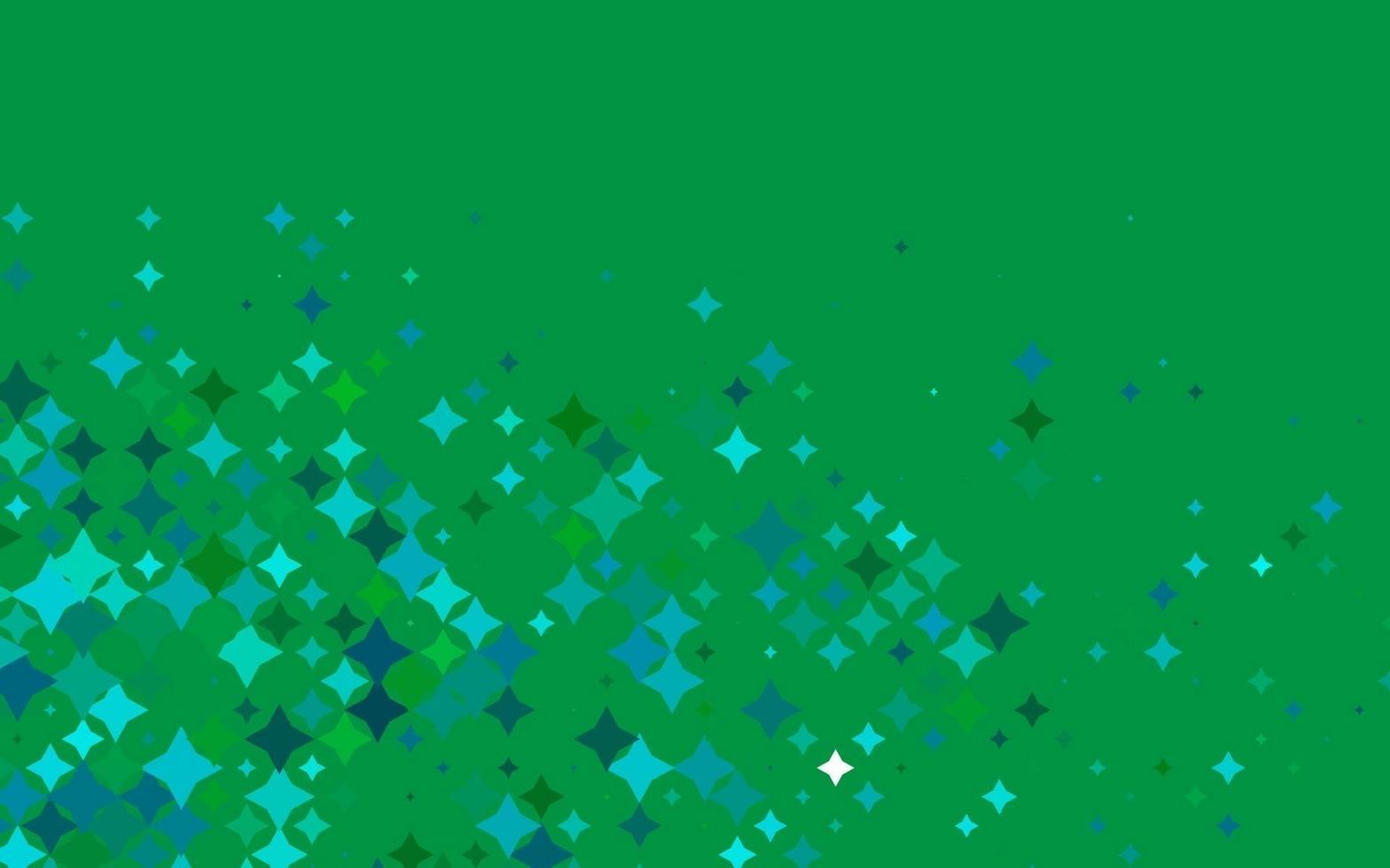 ljusblå, grön vektorbakgrund med färgade stjärnor. vektor