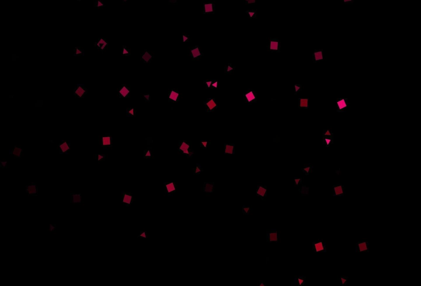 mörk rosa vektor mall med kristaller, cirklar, rutor.