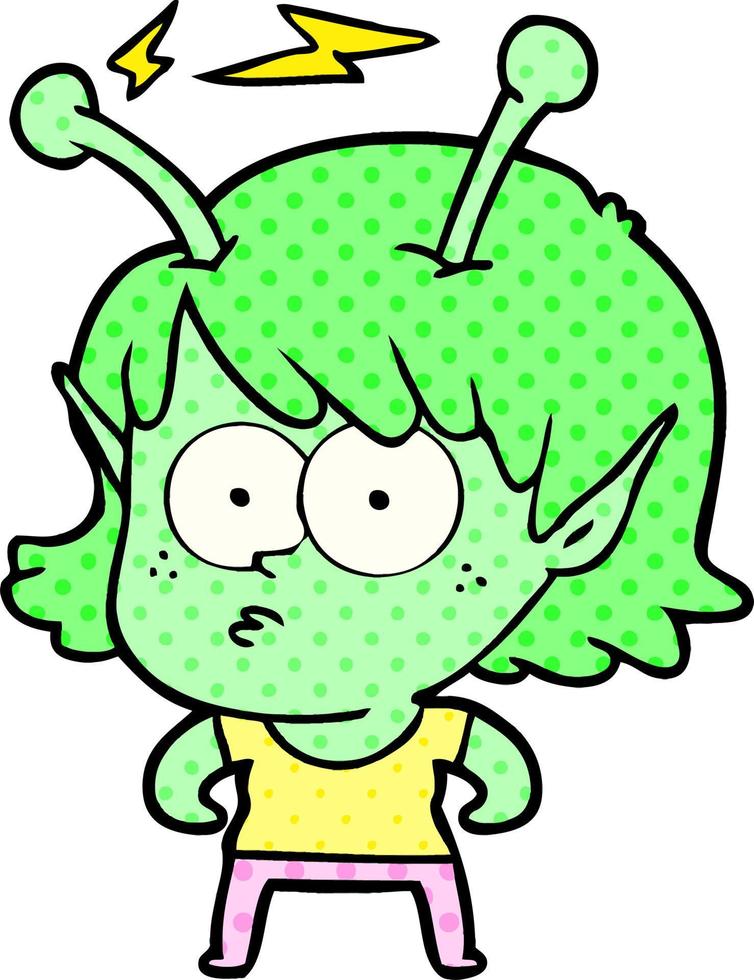 Cartoon Alien-Mädchen vektor