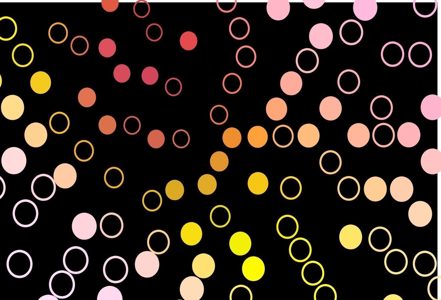 dunkelrosa, gelbe Vektorschablone mit Kreisen. vektor
