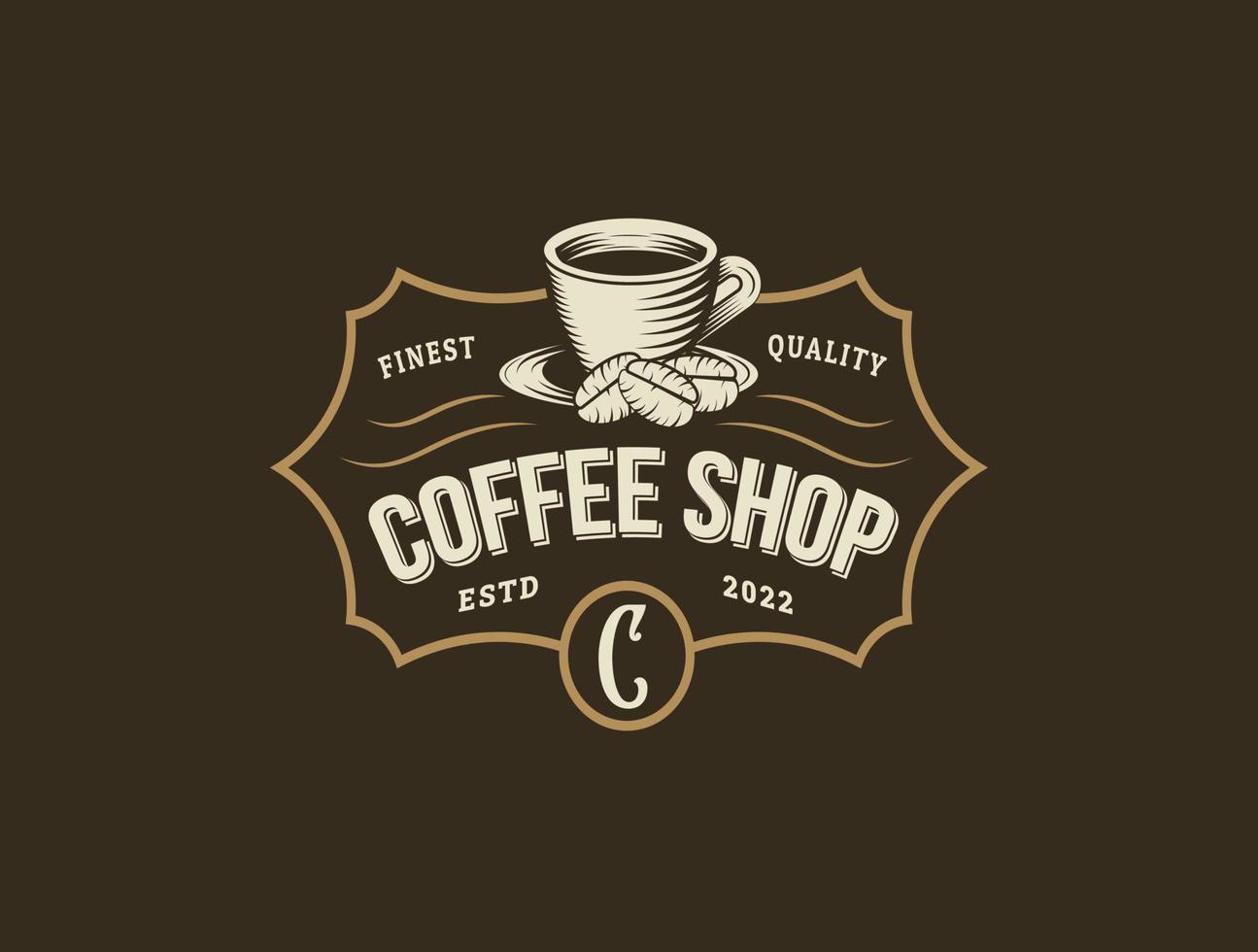 Café Retro-Vintage-Kalligrafie-Logo vektor