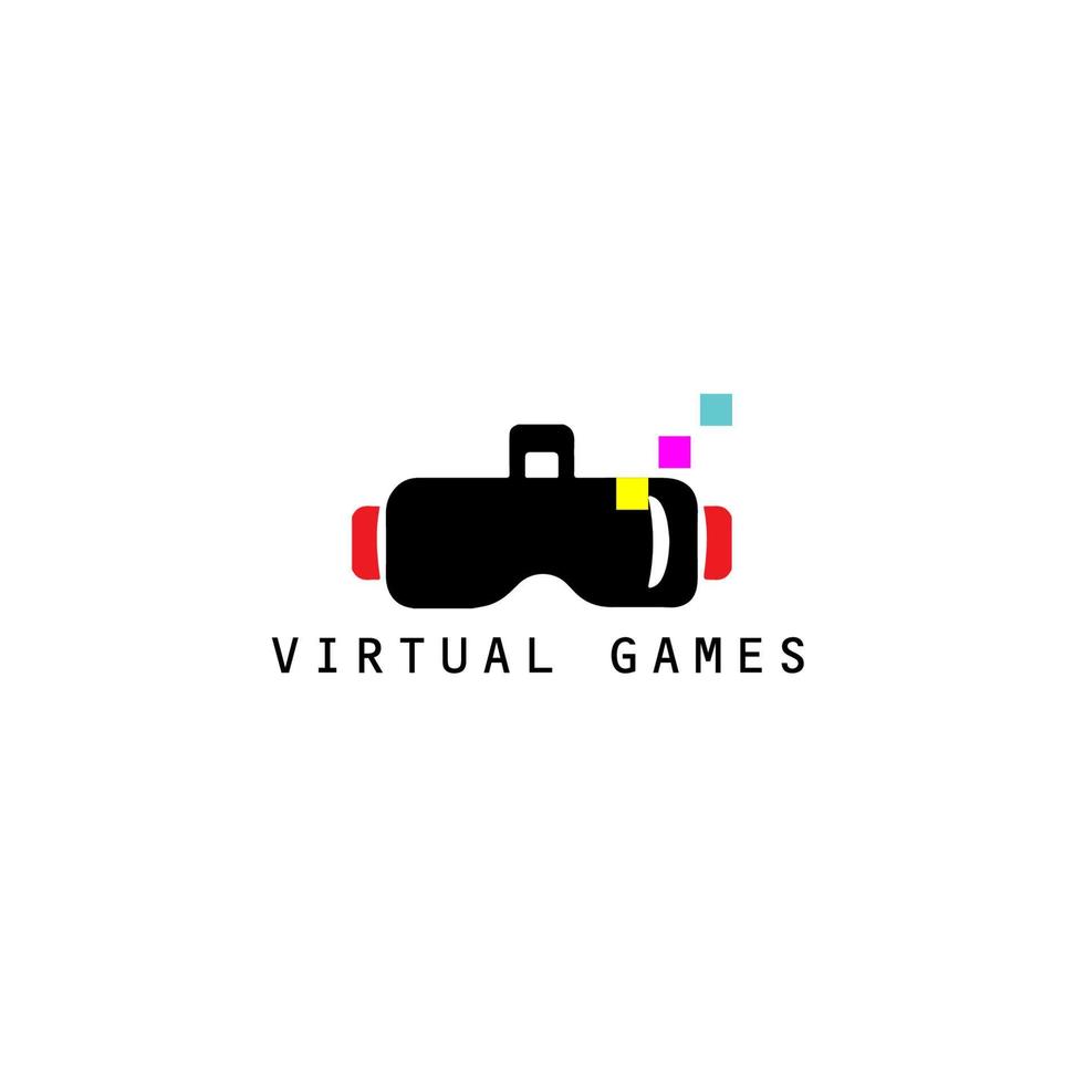 virtuell spel logotyp design vektor