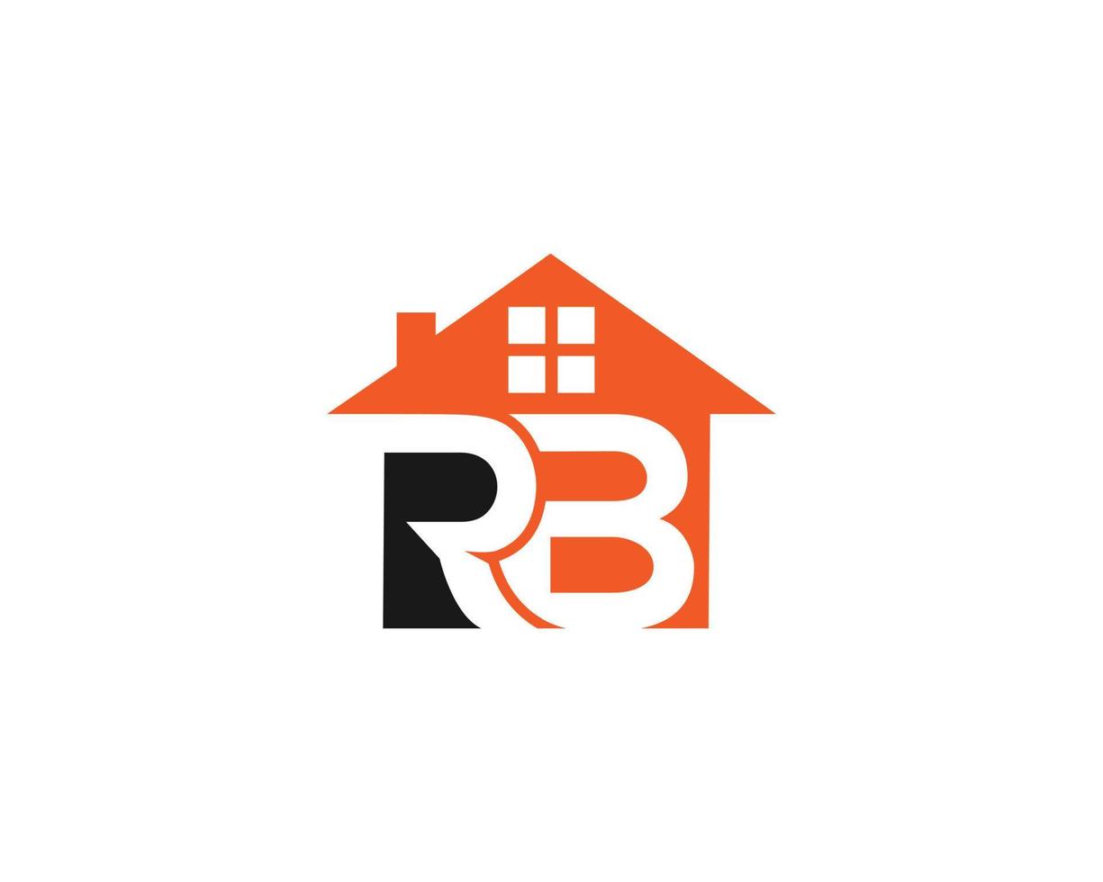 rb-Buchstabenhaus-Monogramm-Logo für Vektorvorlage zum Bau von Immobilien. vektor