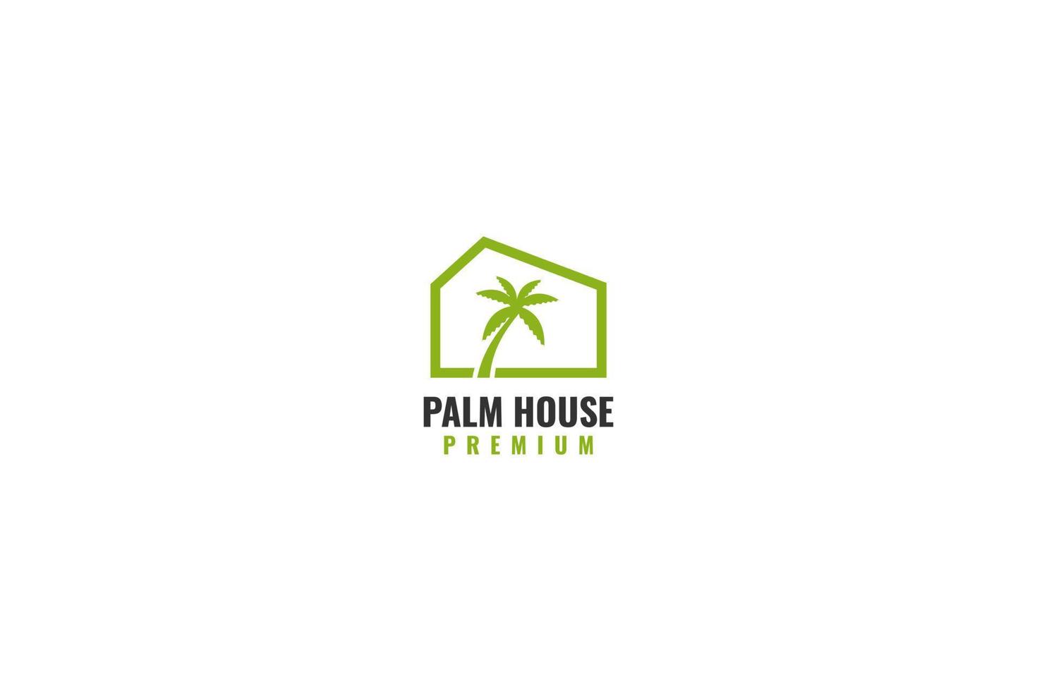 Palmenhaus Logo Design Vektor Vorlage Illustration Idee