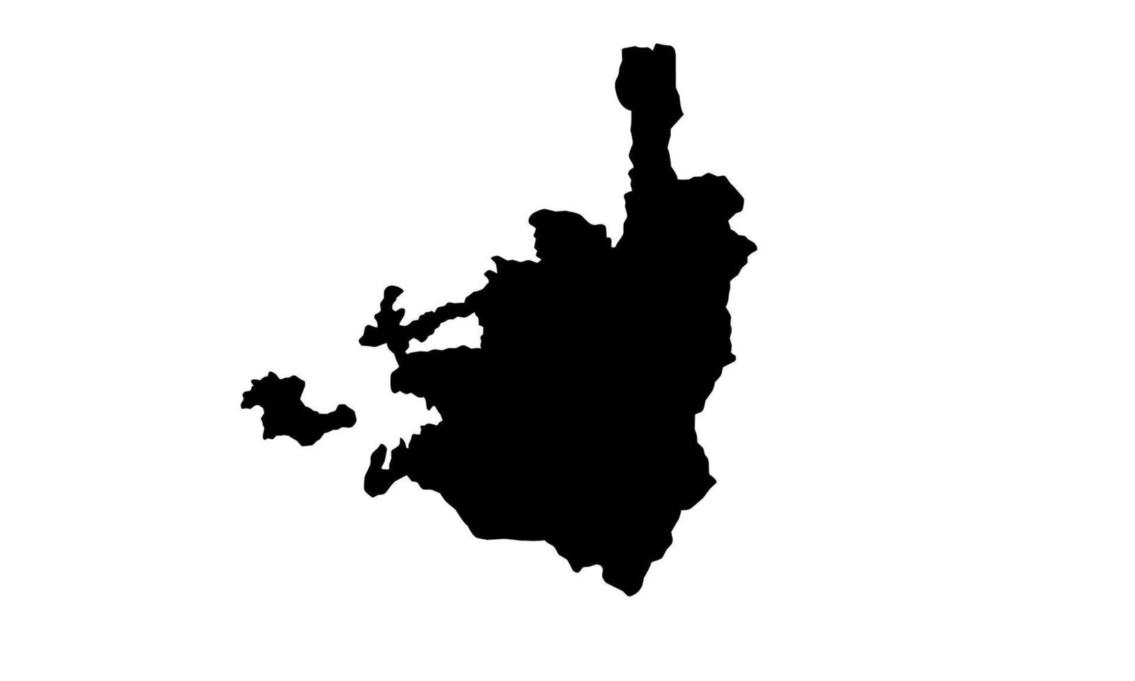 jerusalem Karta svart silhuett på vit bakgrund vektor