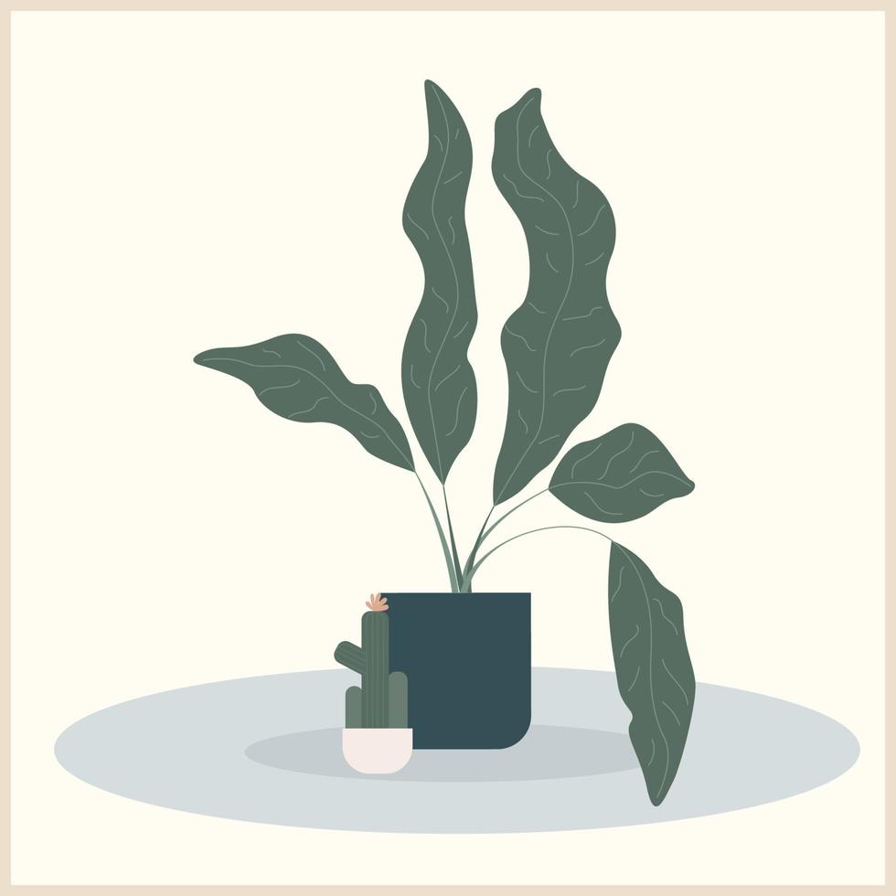 abstrakt handgjort växt illustration. hand dragen växt för använda sig av i design för Hem interiör grafik, blomma affär dekor, tapet, väska eller t-shirt skriva ut etc. vektor