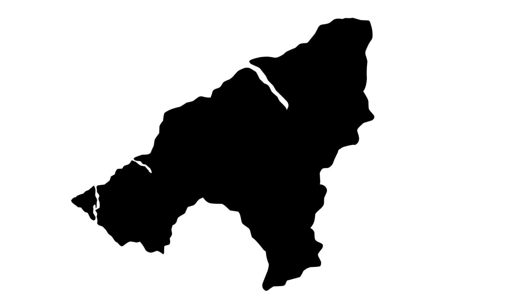 Oecusse-Karte schwarze Silhouette auf weißem Hintergrund vektor