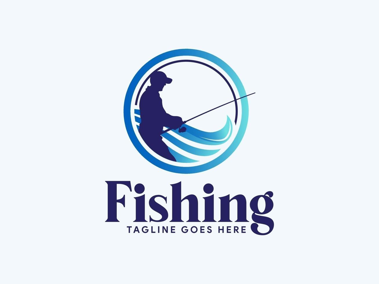 fiske flyga logotyp mall vektor