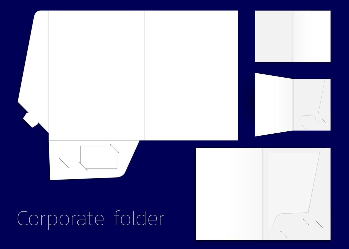 A4-Größe Einzeltasche aus verstärktem Papier Ordner Mock-up isoliert auf dem Hintergrund. Vektor-Illustration. 3D-Darstellung vektor