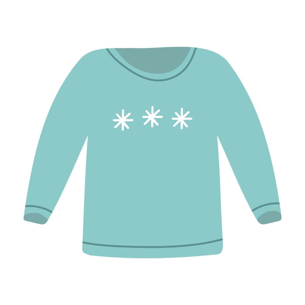 hand gezeichnete illustration des modepullovers. isoliertes Element auf weißem Hintergrund. Winterpullover vektor