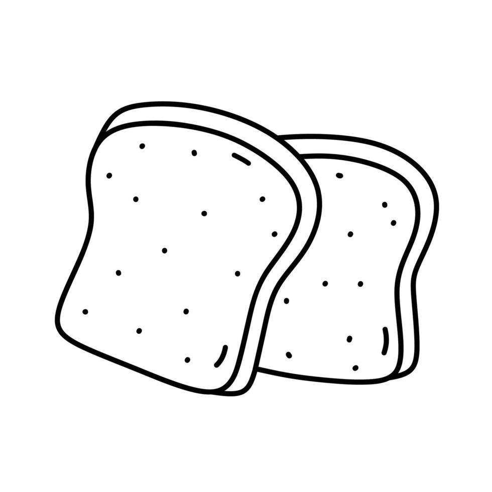 Toast isoliert auf weißem Hintergrund. handgezeichnete Vektorgrafik im Doodle-Stil. Perfekt für verschiedene Designs, Karten, Dekorationen, Logos, Menüs, Rezepte. vektor