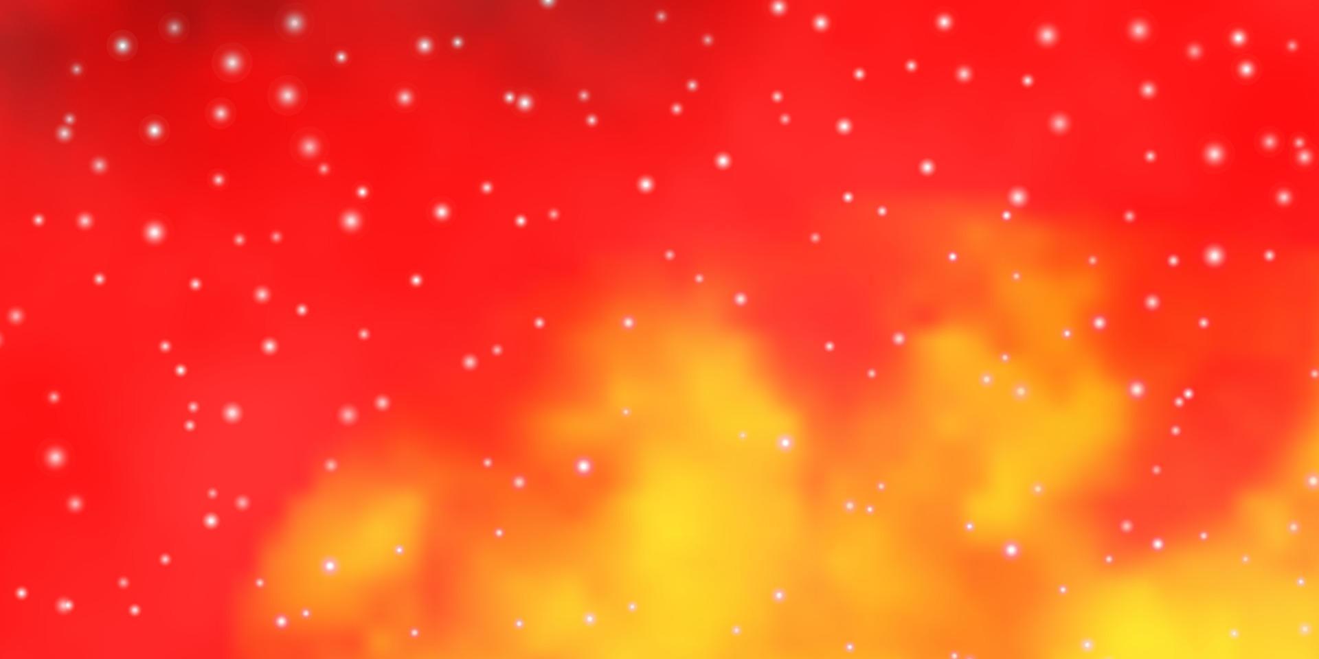 ljusrosa, gul vektorbakgrund med små och stora stjärnor. vektor