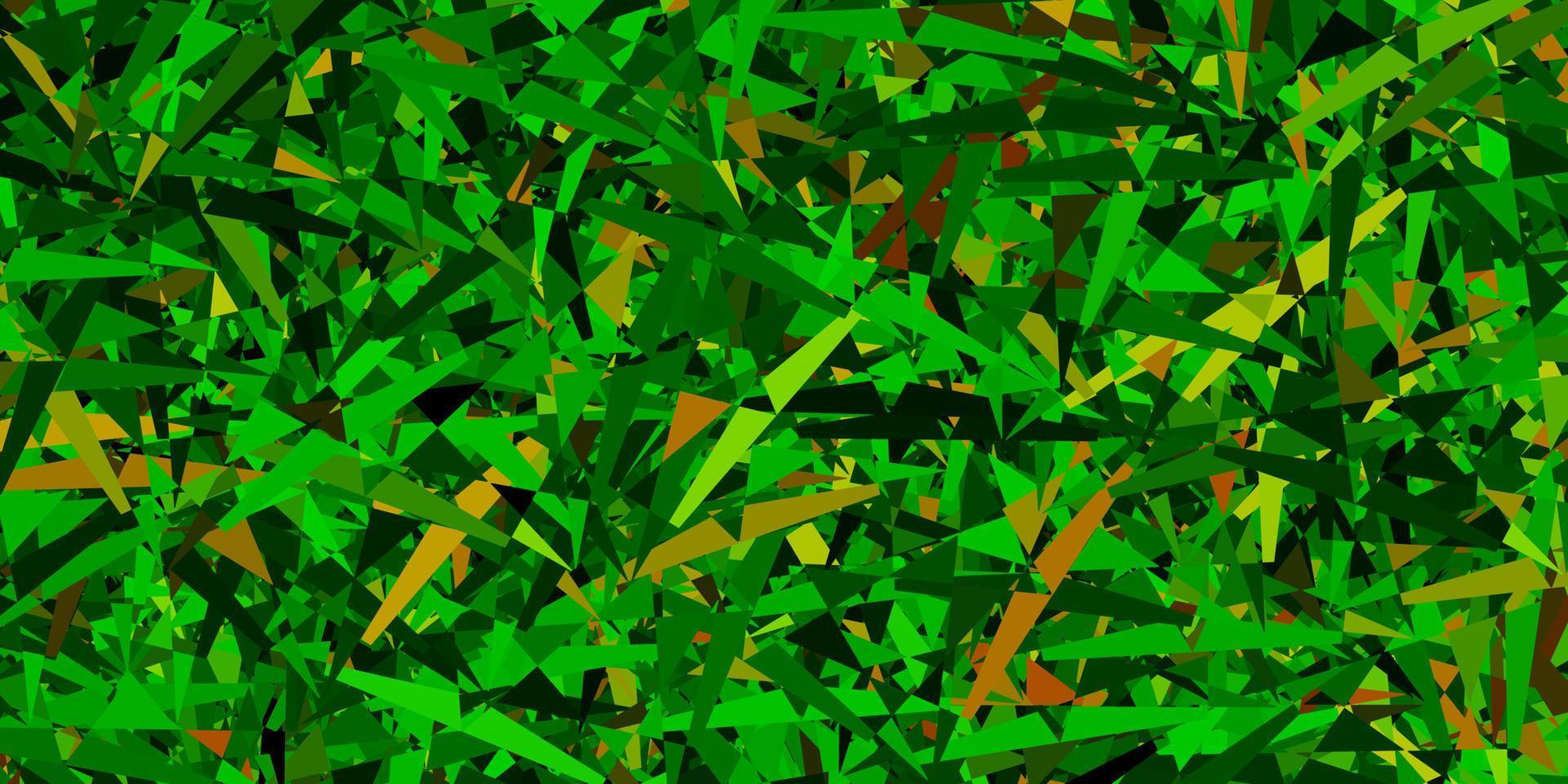 dunkelgrüner, roter Vektorhintergrund mit polygonalen Formen. vektor