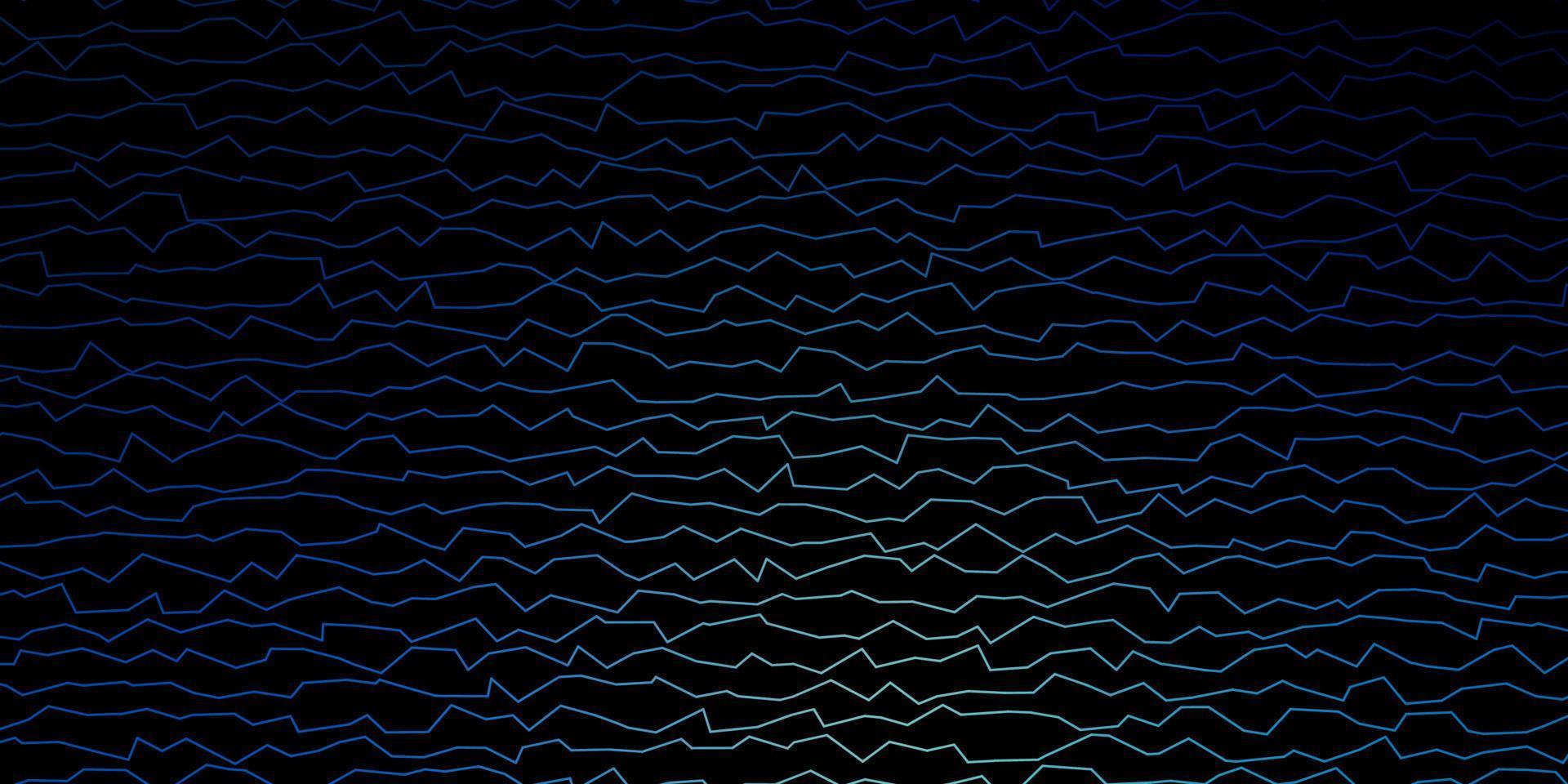 mörkblå vektormönster med böjda linjer. vektor