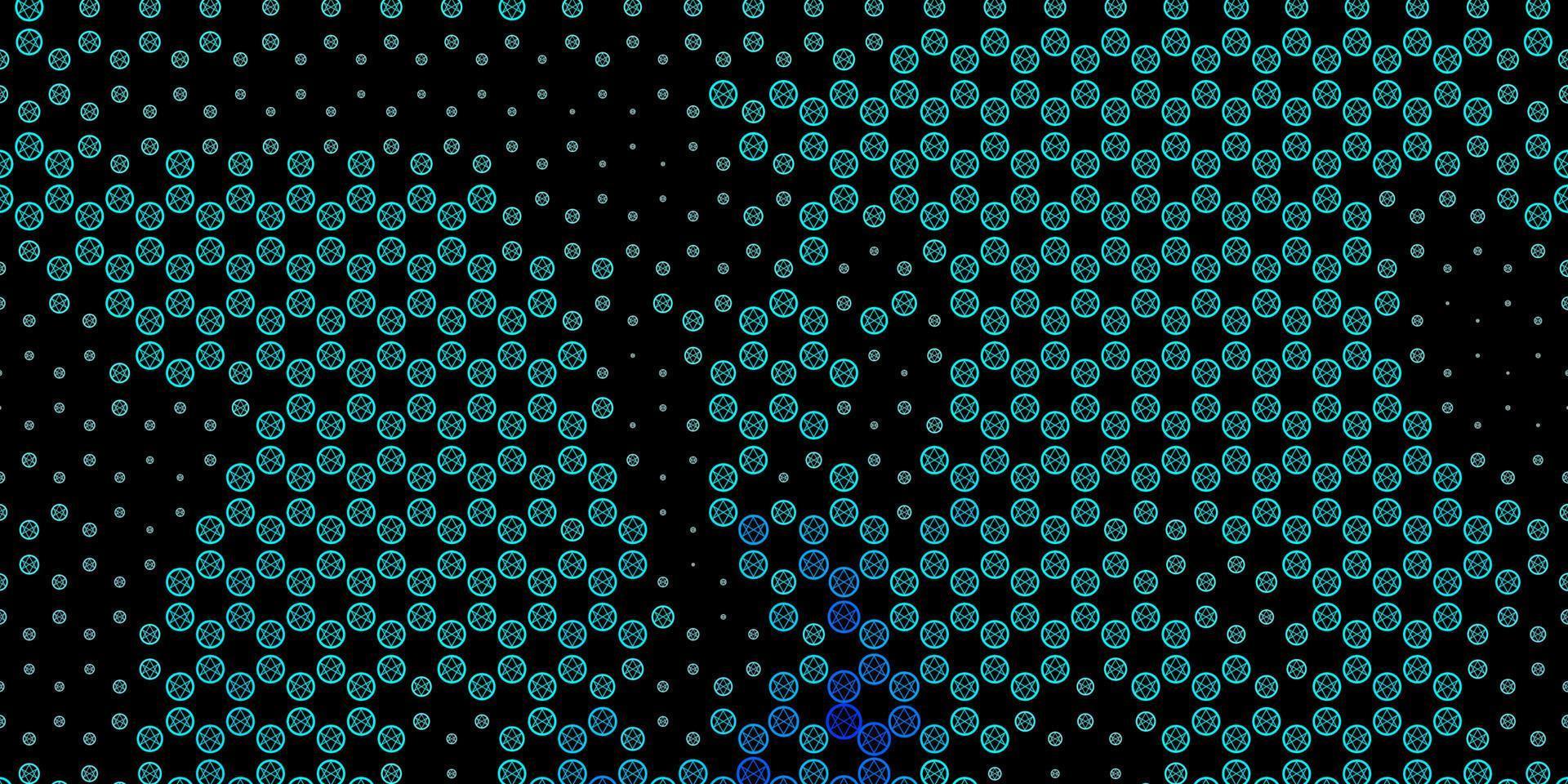 dunkelblaues Vektormuster mit magischen Elementen. vektor