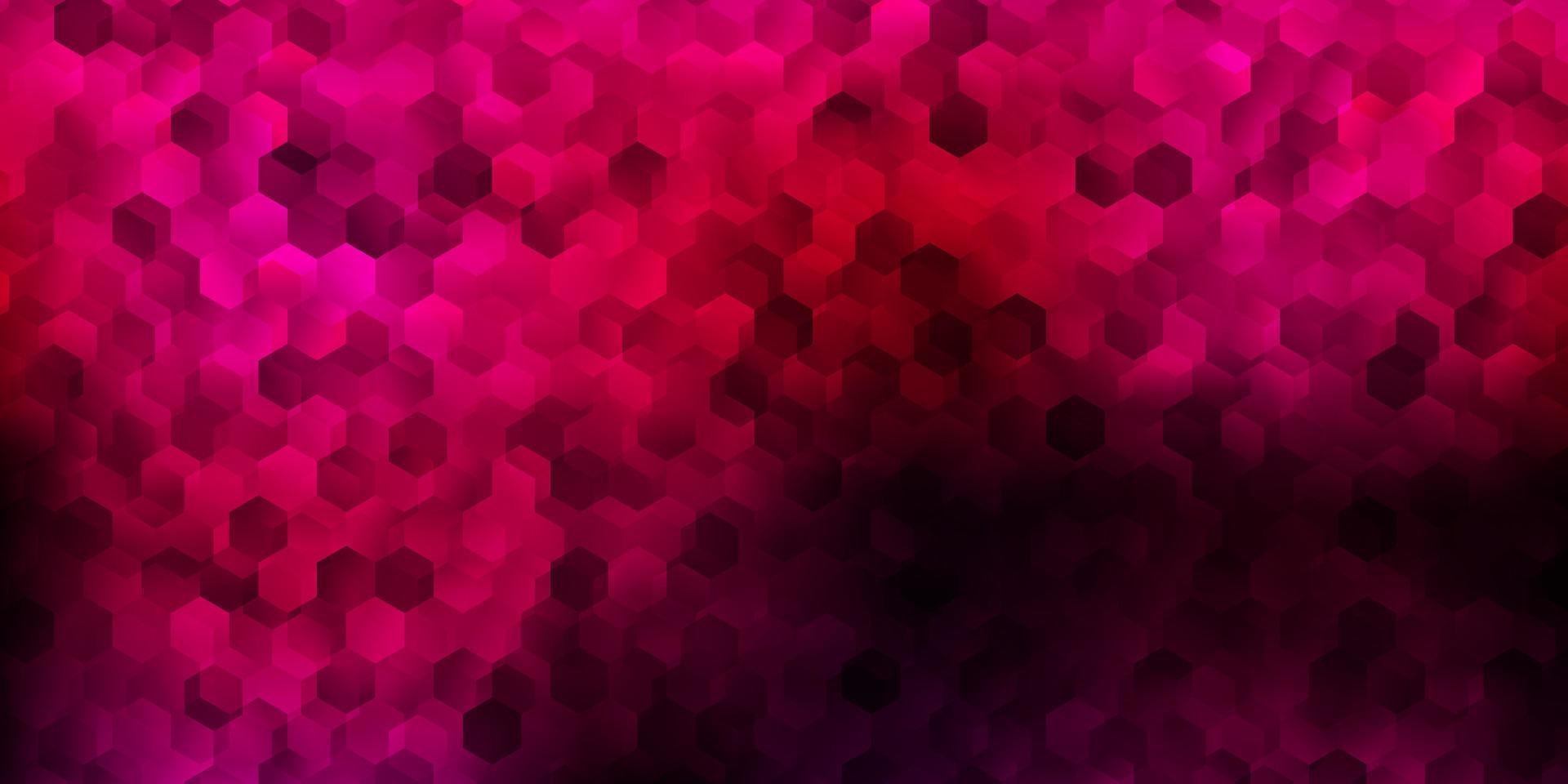 mörkrosa vektor layout med former av hexagoner.