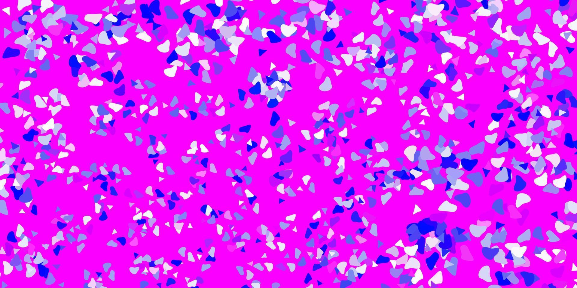 hellrosa, blauer Vektorhintergrund mit zufälligen Formen. vektor
