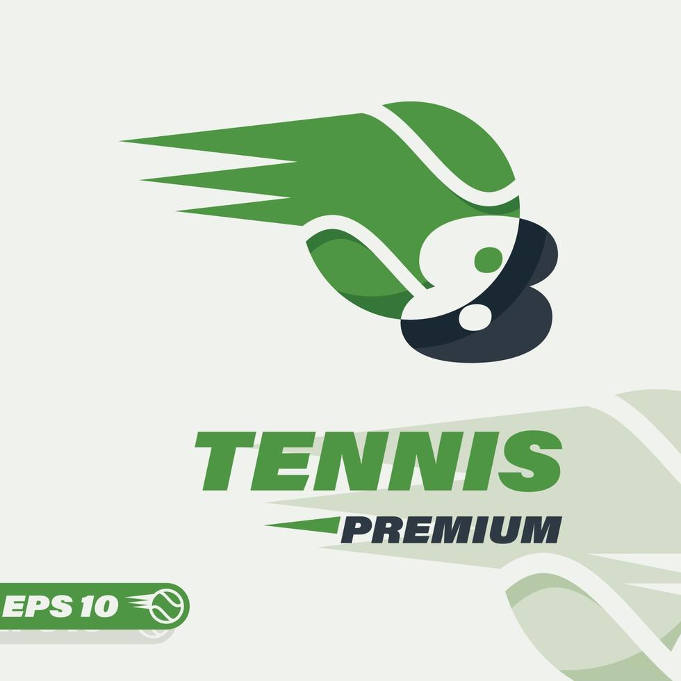 tennis boll numerisk 8 logotyp vektor