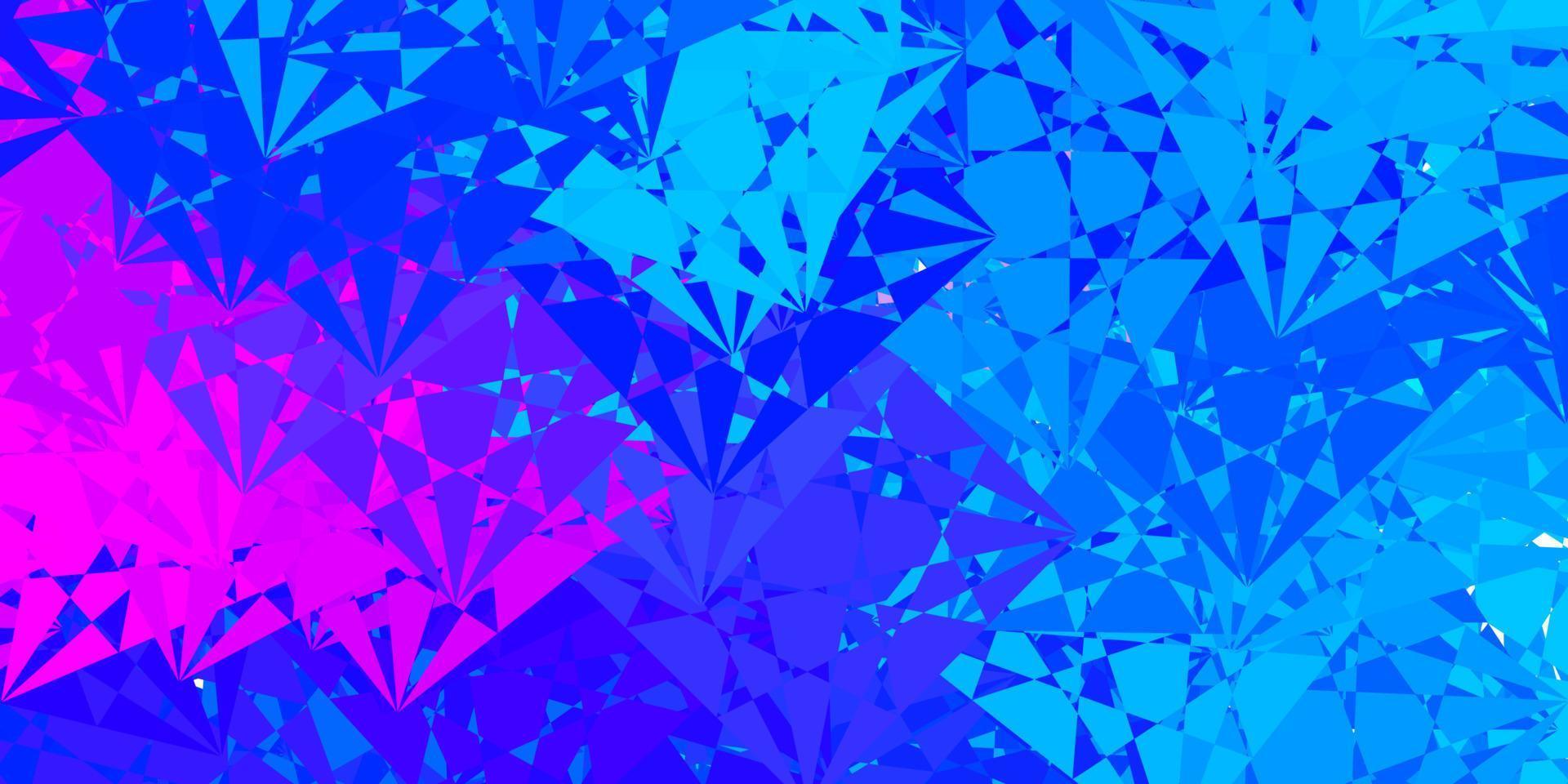 ljusrosa, blå vektorstruktur med slumpmässiga trianglar. vektor