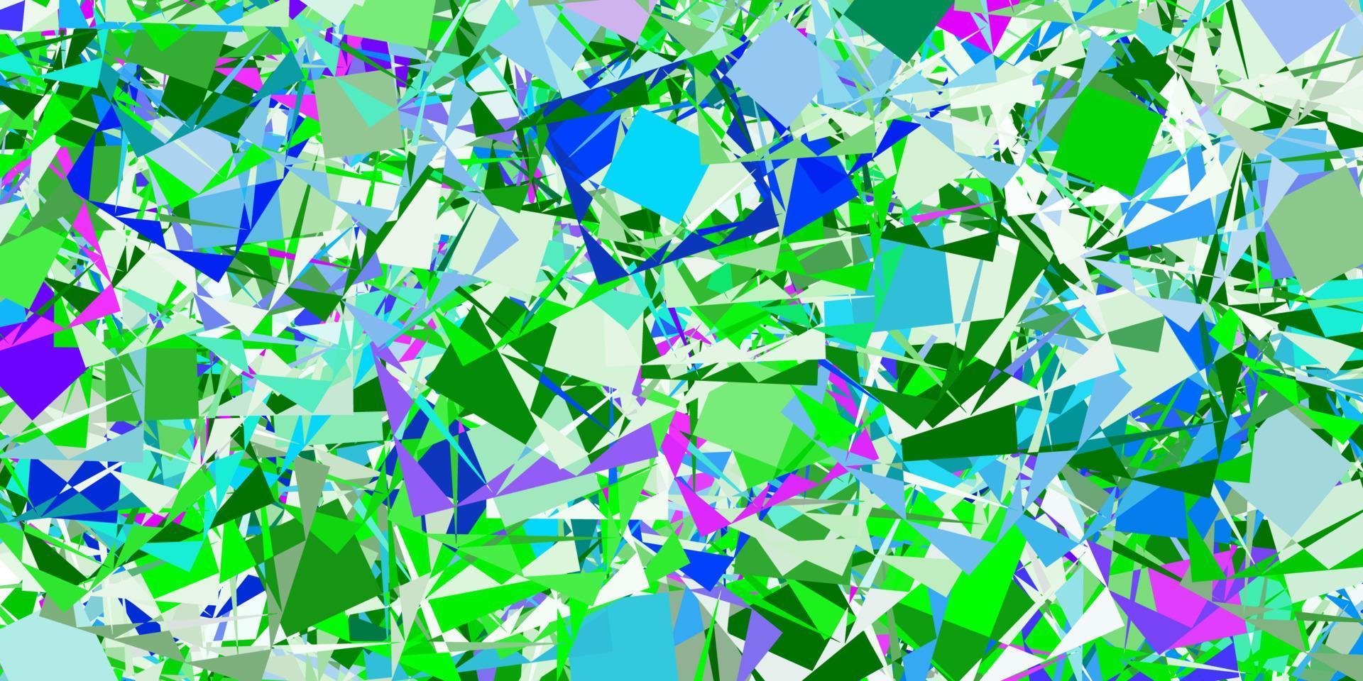 ljusrosa, grönt vektormönster med månghörniga former. vektor