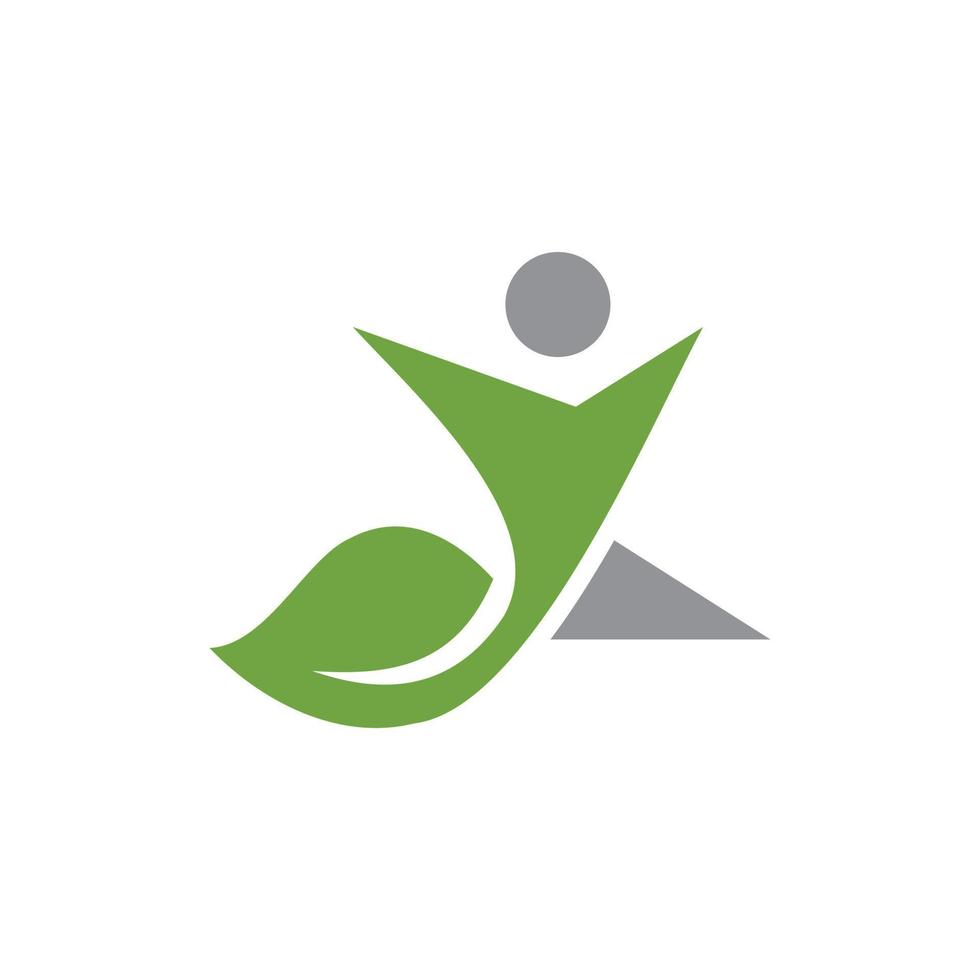 menschliches Blatt Natur-Ökologie-Logo vektor