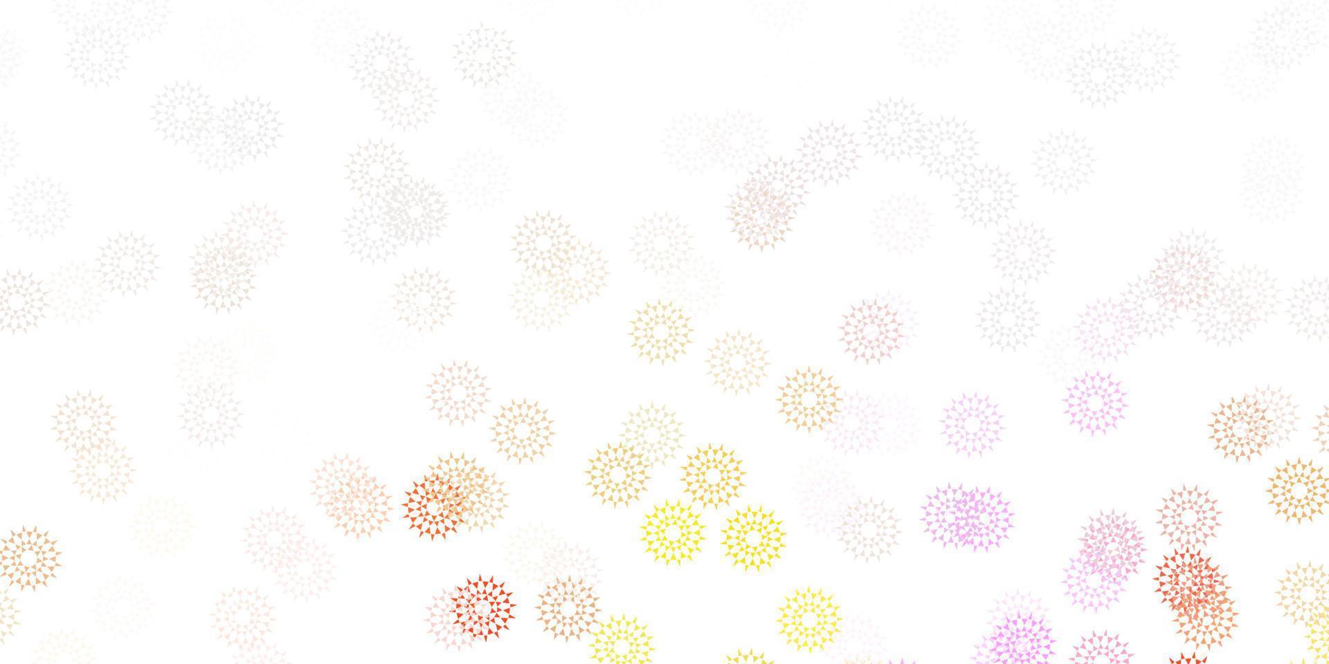 ljusrosa, gula vektor doodle bakgrund med blommor.