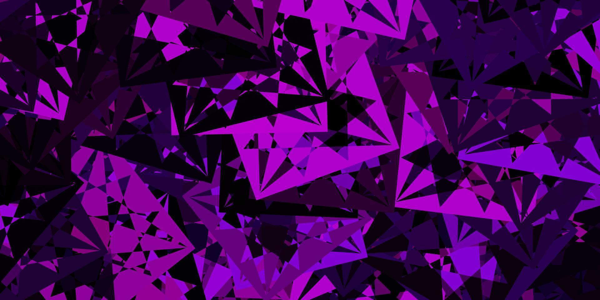 hellviolette Vektorschablone mit Dreiecksformen. vektor