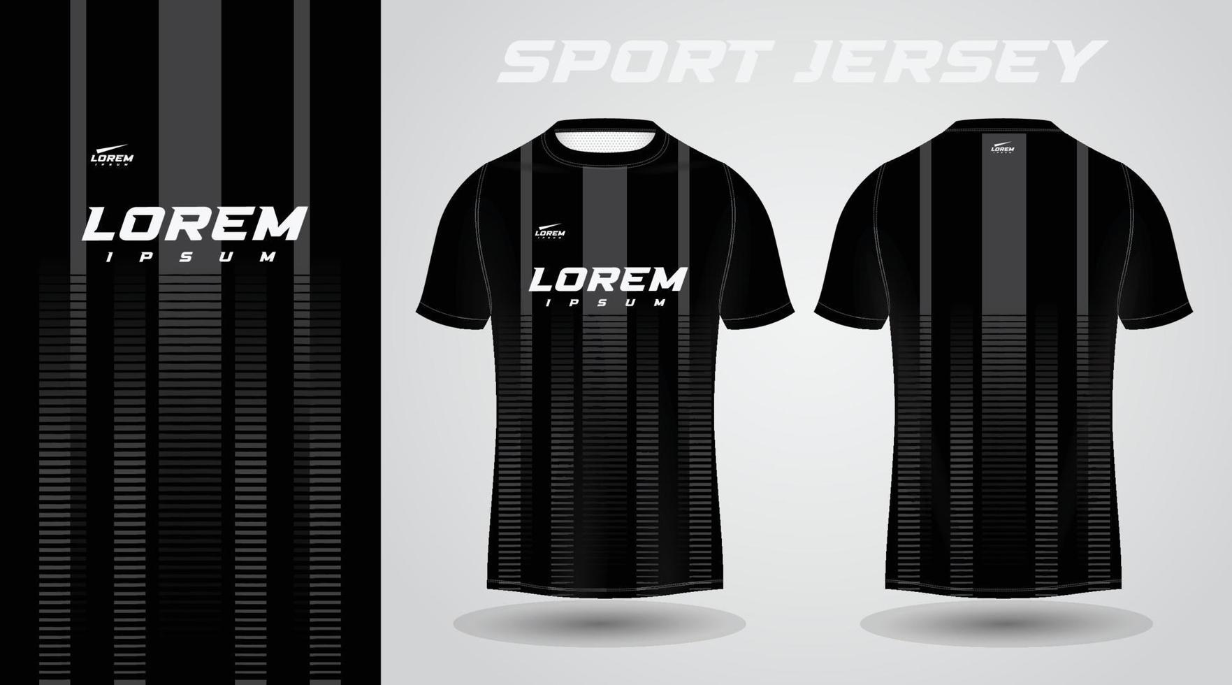 svart skjorta sport jersey design vektor