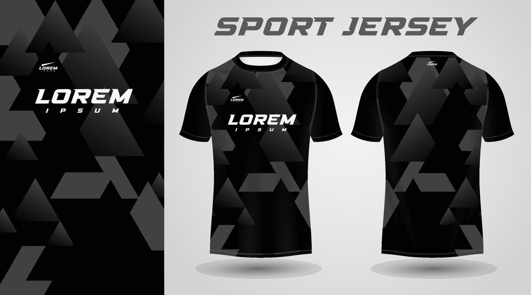 svart skjorta sport jersey design vektor