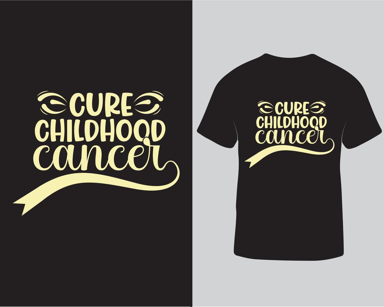 T-Shirt-Designvorlage für Überlebende von Krebs im Kindesalter. Kostenloser Download von Typografie-T-Shirt-Design für Krebs im Kindesalter vektor