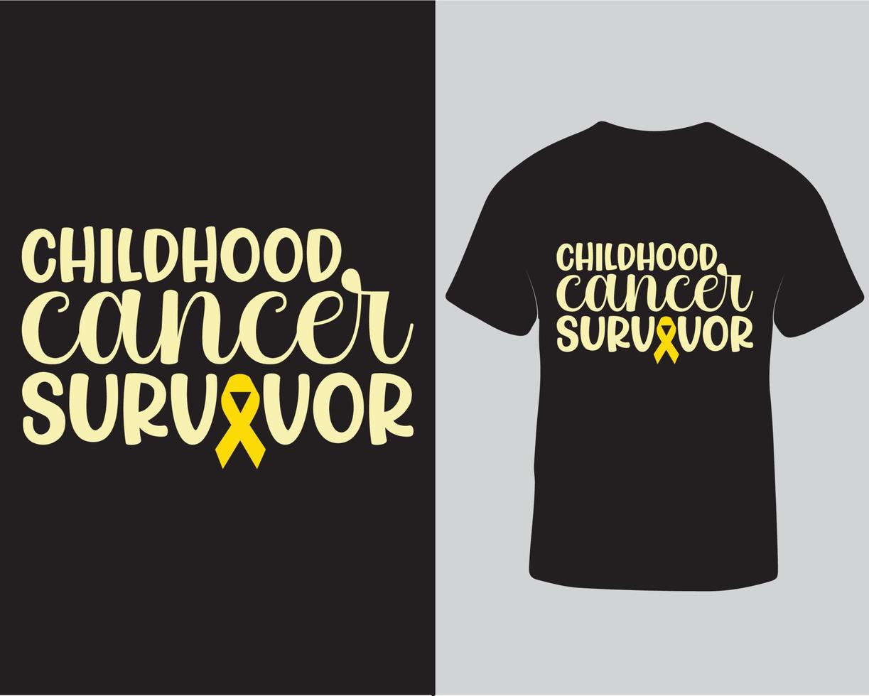 barndom cancer efterlevande t-shirt design mall. barndom cancer typografi t-shirt design fri ladda ner vektor