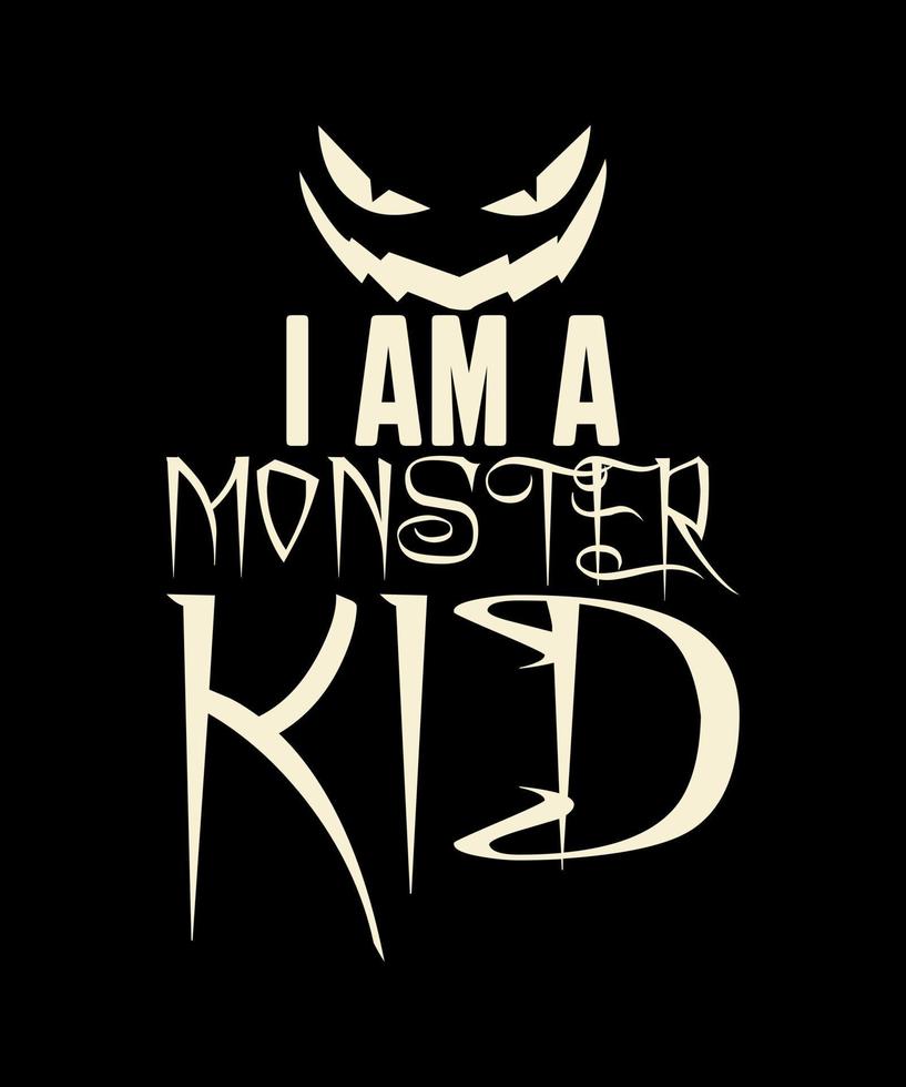 Ich bin ein Monster-Kind-Halloween-Konzeptdesign vektor