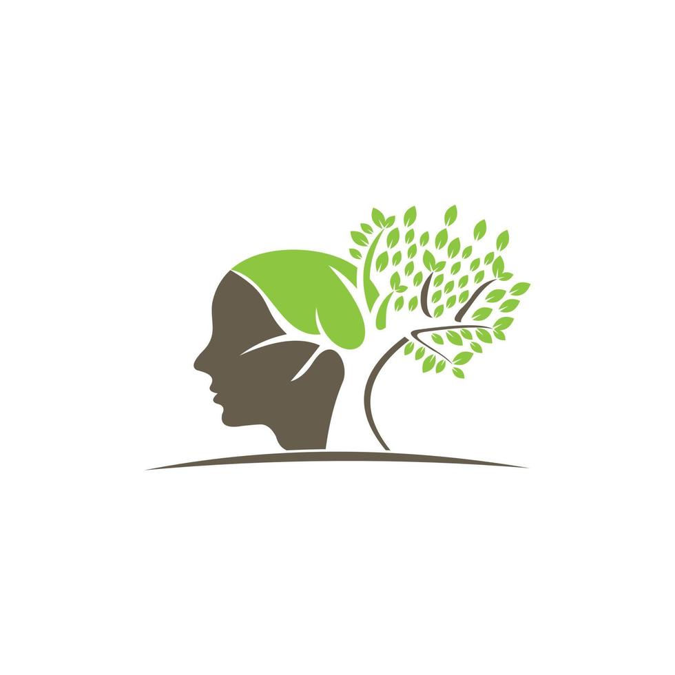 Kopf Baum Natur Ökologie kreatives Logo vektor